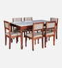 Tipton Sheesham Wood 6 Seater Dining Set in Honey Oak Finish