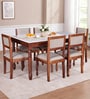 Tipton Sheesham Wood 6 Seater Dining Set in Honey Oak Finish