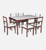 Tipton Sheesham Wood 6 Seater Dining Set in Provincial Teak Finish