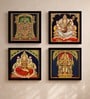 Tirupati, Lakshmi, Saraswati and Murugan Set of 4 Framed Posters