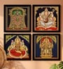 Tirupati, Lakshmi, Saraswati and Murugan Set of 4 Framed Posters