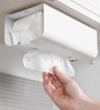 White Carbon Steel Wall Mounted Tissue Box Dispenser