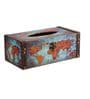 Tissue Box World Map Vintage Decor
