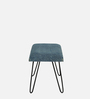 Titus Upholstered Metal Bench In Blue Colour