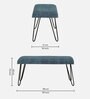 Titus Upholstered Metal Bench In Blue Colour