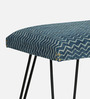 Titus Upholstered Metal Bench In Blue Colour