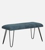 Titus Upholstered Metal Bench In Blue Colour