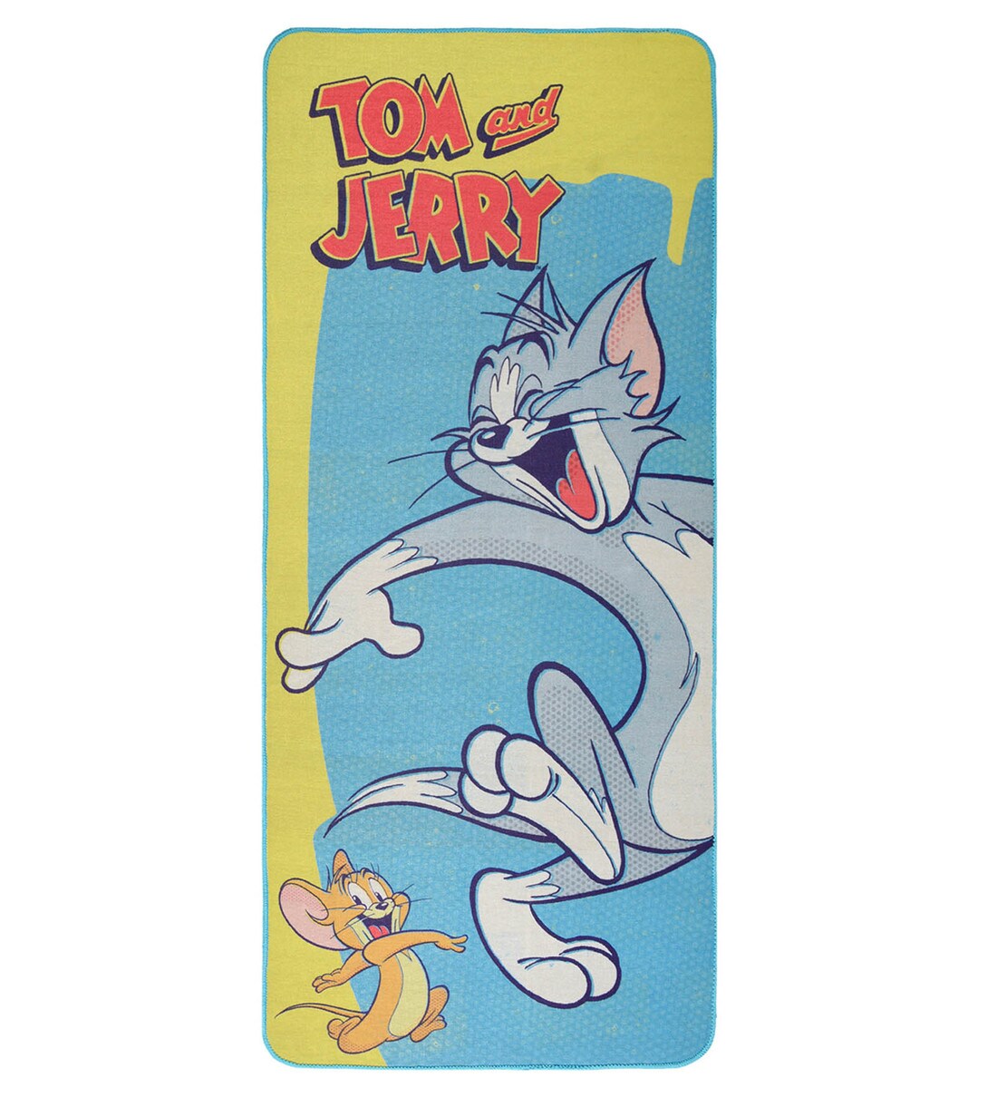 Buy Tom & Jerry Anti Skid Carpet in Yellow Colour 70 x 170 CM by Saral