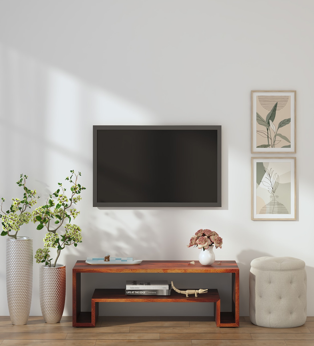 Buy Vienna Sheesham Wood Tv Console In Honey Oak Finish For Tvs Up To 