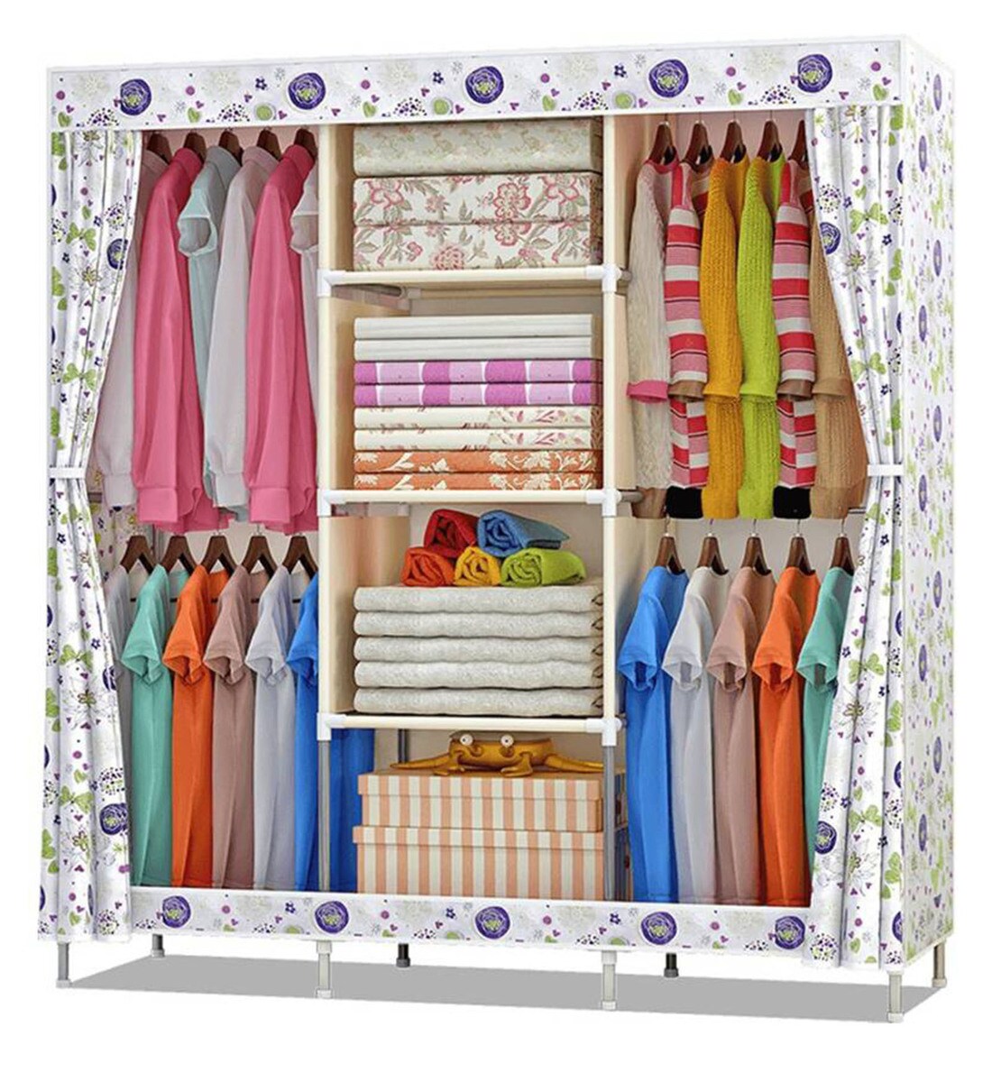 Buy Toni Collapsible 6 Tier Wardrobe in Multicolour by DIY Furniture