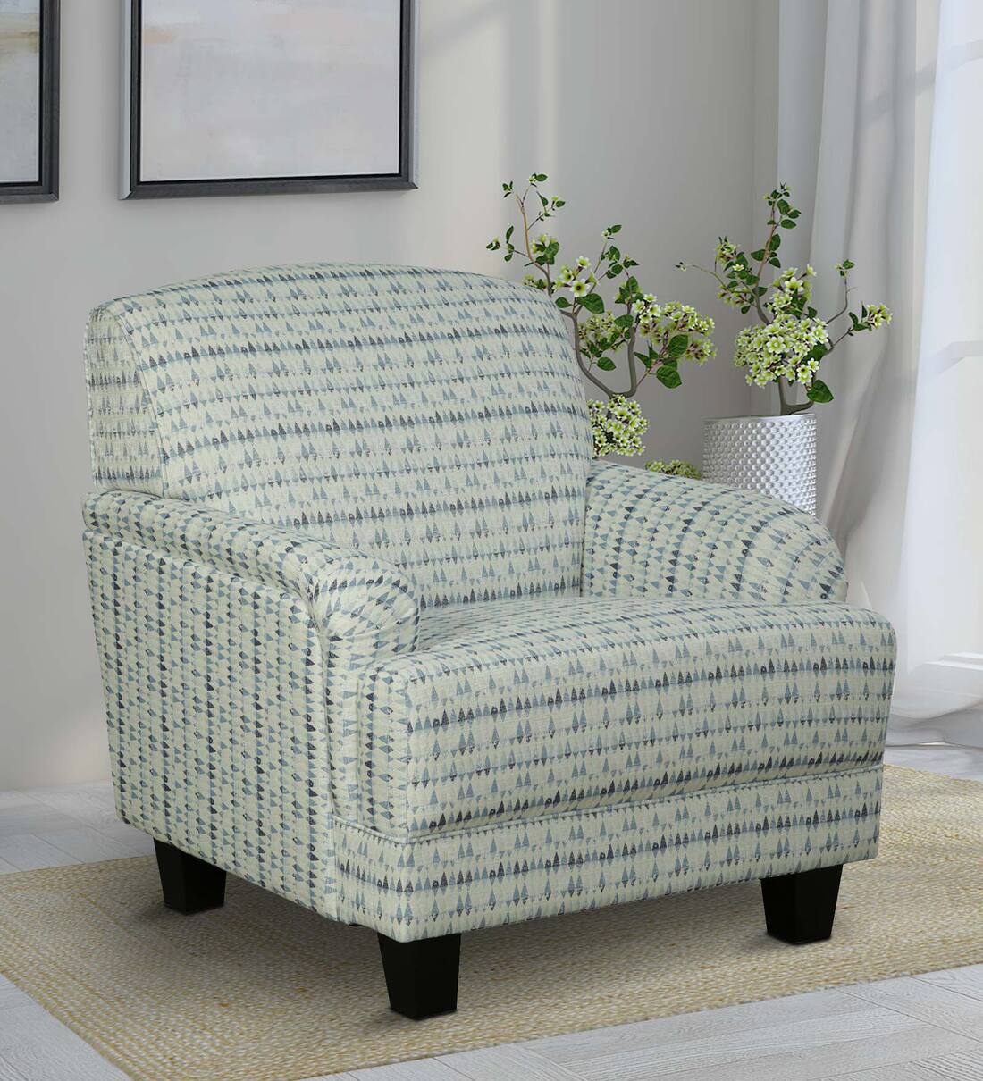 Buy Toronto Fabric Full Back Lounge Chair In Diamond Blue at 1 OFF by