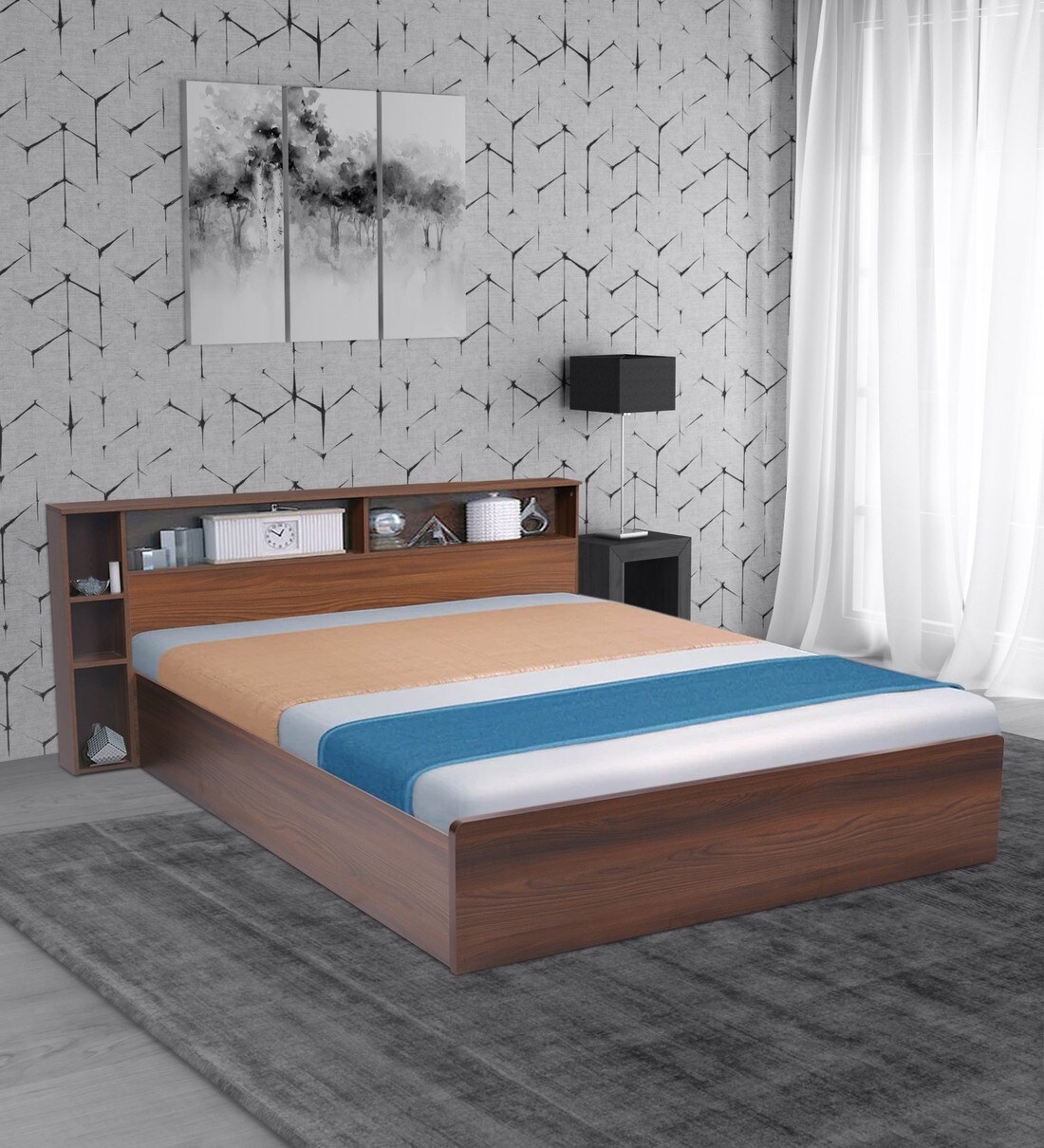 Buy Torrie King Bed With Storage In Classic Walnut Finish By Home Online Modern King Size Beds Beds Furniture Pepperfry Product Amazon photos unlimited photo storage free with prime.