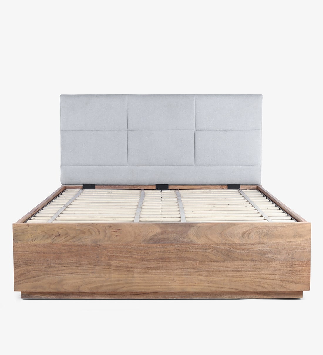 Buy Toshi King Size Bed With Hydraulic Storage In Natural Finish By