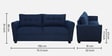 Tochi Fabric 3 Seater Sofa In Blue Colour
