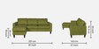 Tokyo Fabric RHS Sectional Sofa in Green Texture Colour