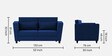 Tokyo Fabric 2 Seater Sofa in Royal Blue Colour
