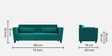 Tokyo Fabric 3 Seater Sofa in Sea Green Colour