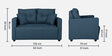 Topaz Fabric 2 Seater Sofa In Azure Blue Colour