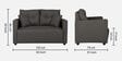 Topaz Fabric 2 Seater Sofa In Slate Grey Colour