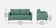 Topaz Fabric 3 Seater Sofa In Imperial Green Colour
