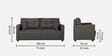 Topaz Fabric 3 Seater Sofa In Slate Grey Colour
