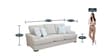 Toronto Fabric 3 Seater Sofa In Ivory Colour