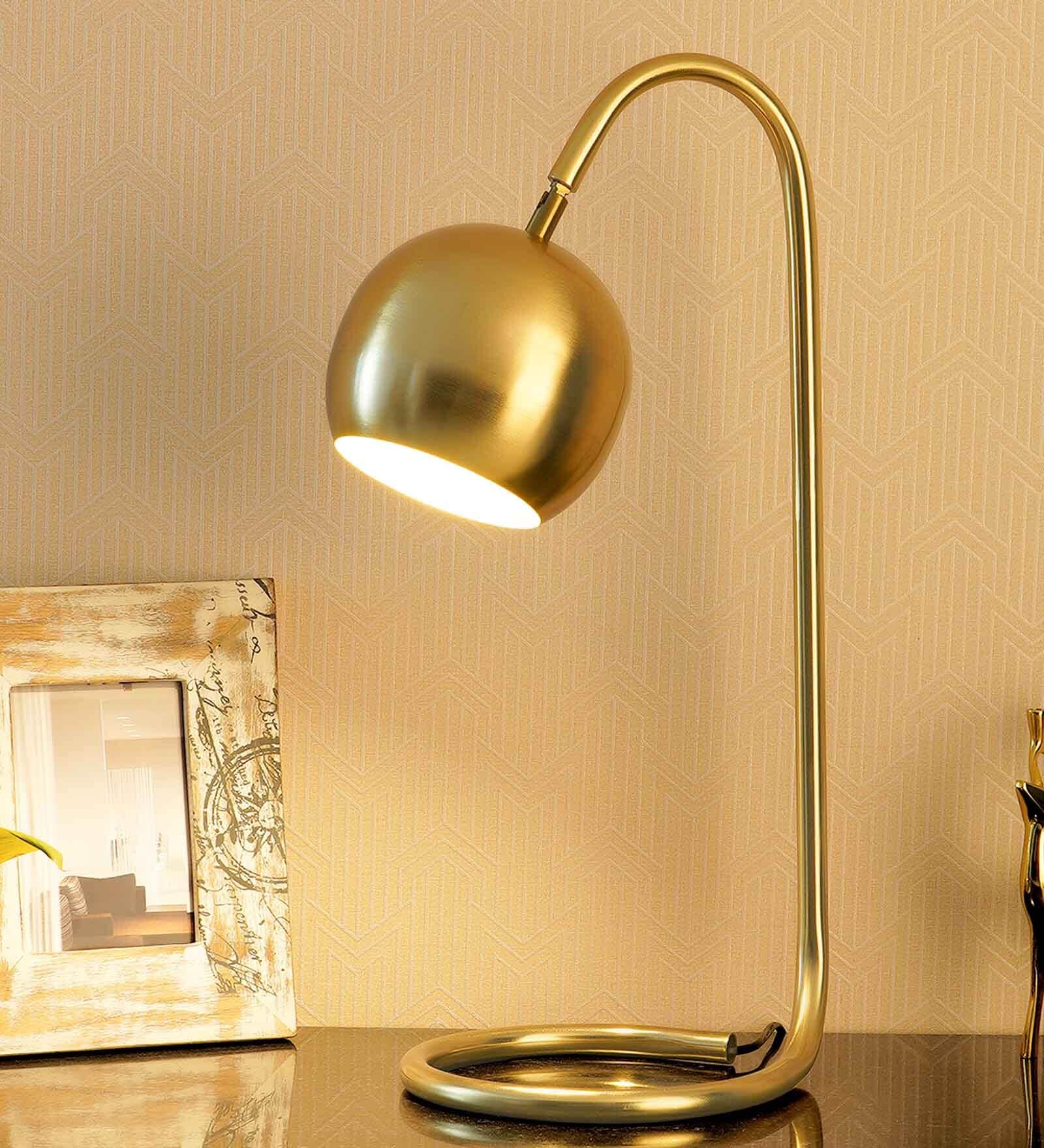 Louise Gold Study Lamp With Metal Base