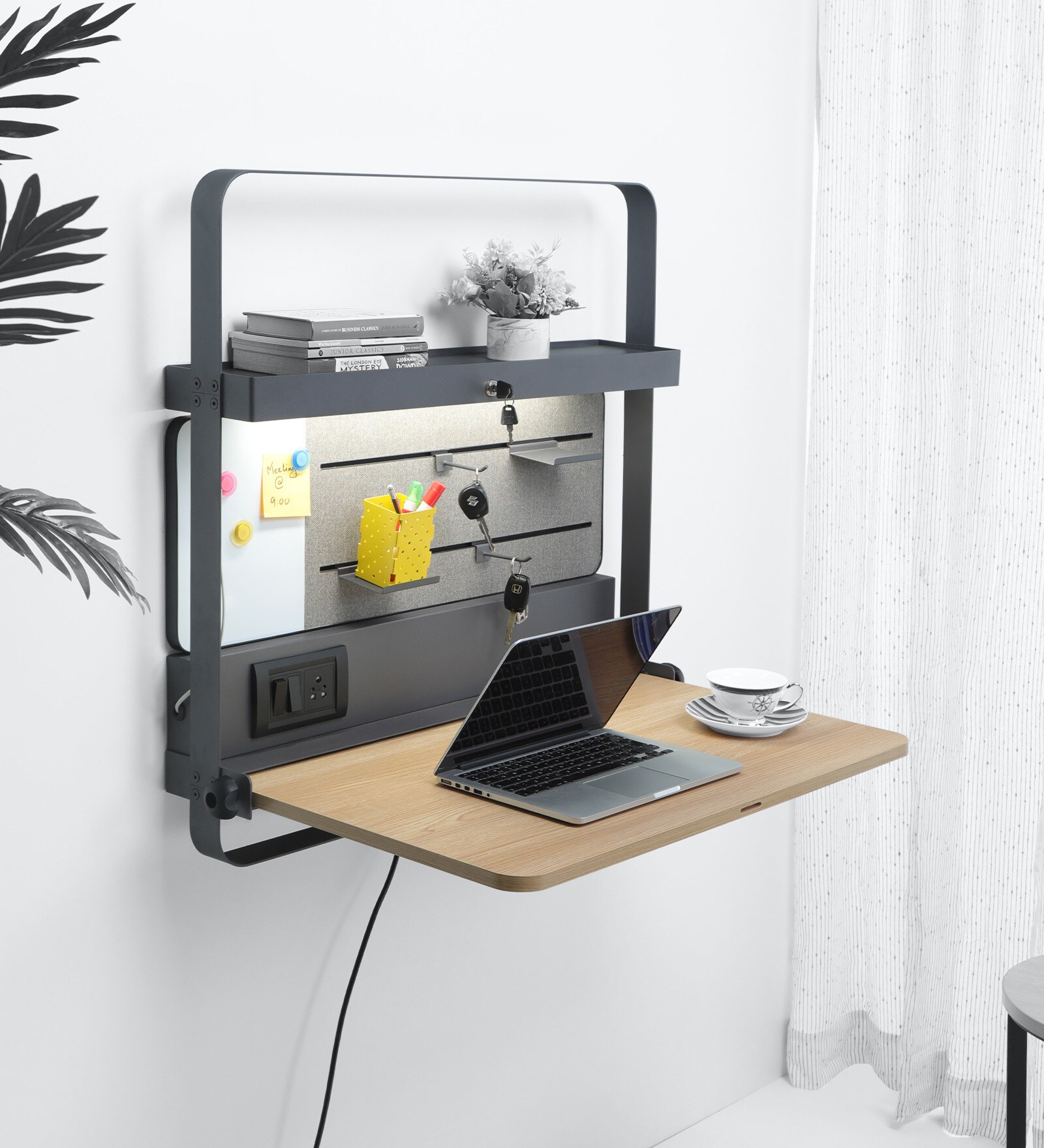 Buy Tokyo Wall Mounted Study Table with Display Board in Dual Tone by