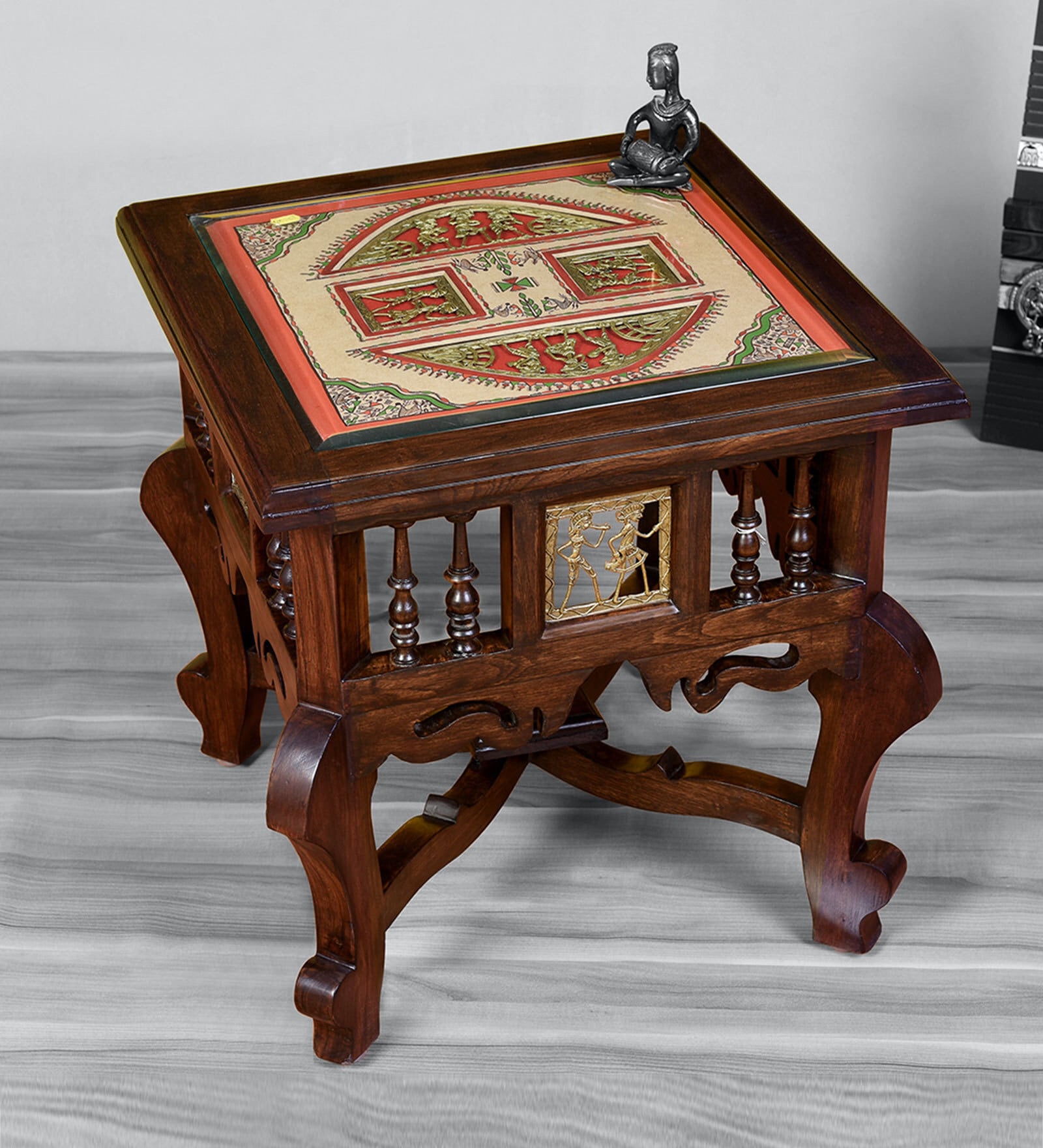 Toledo Teak Wood Bedside Table in Walnut Finish Toledo Teak Wood Bedside Table in Walnut Finish