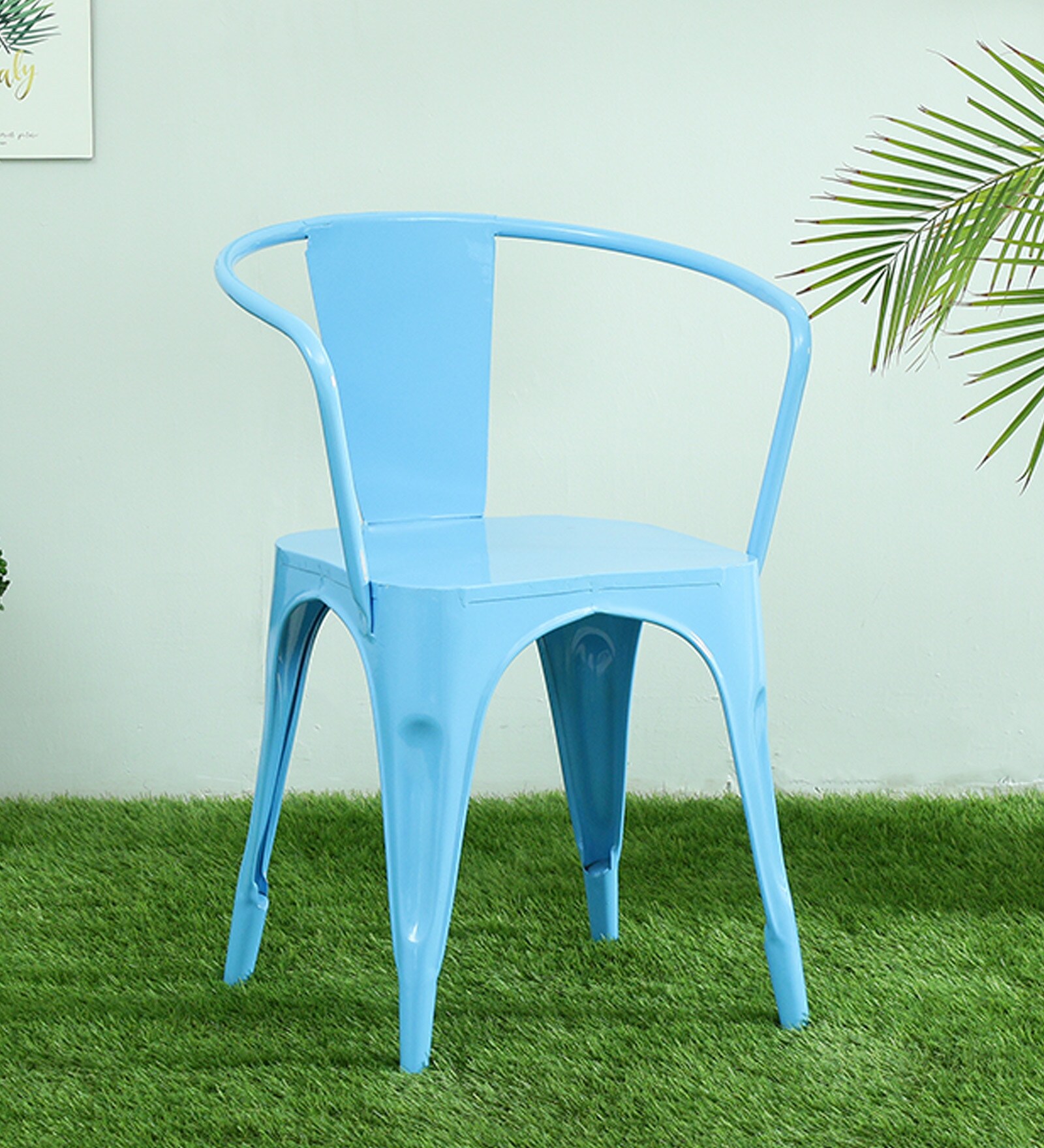 Buy Tarto Metal Tolix Replica Chair in Blue Colour at 6 OFF by