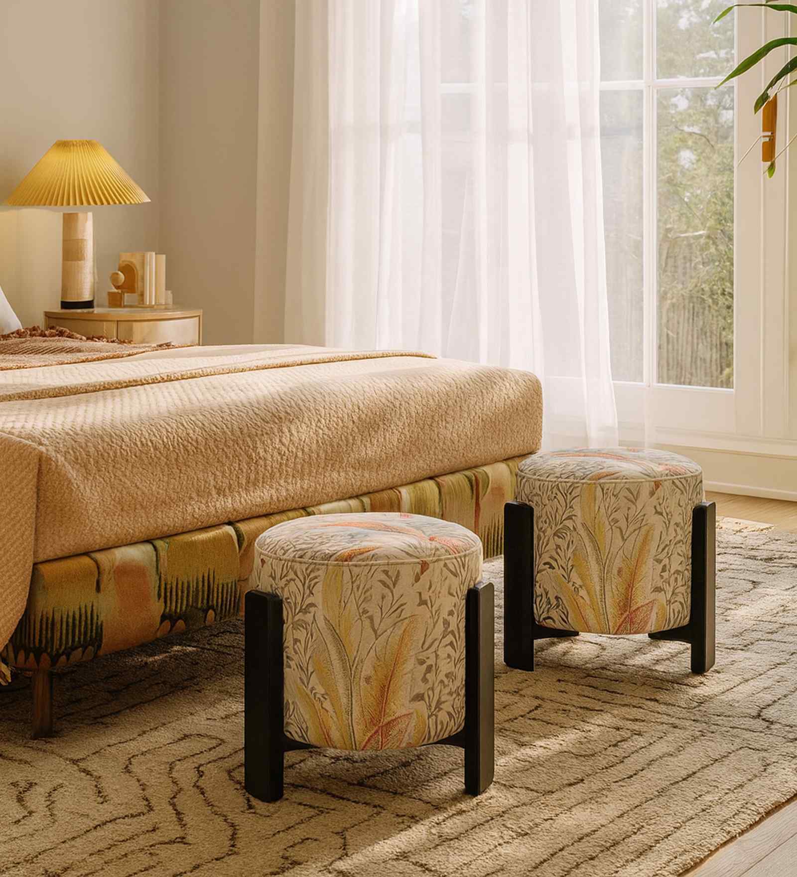 Tondo Pouffe In In Wire Brush Matt Black