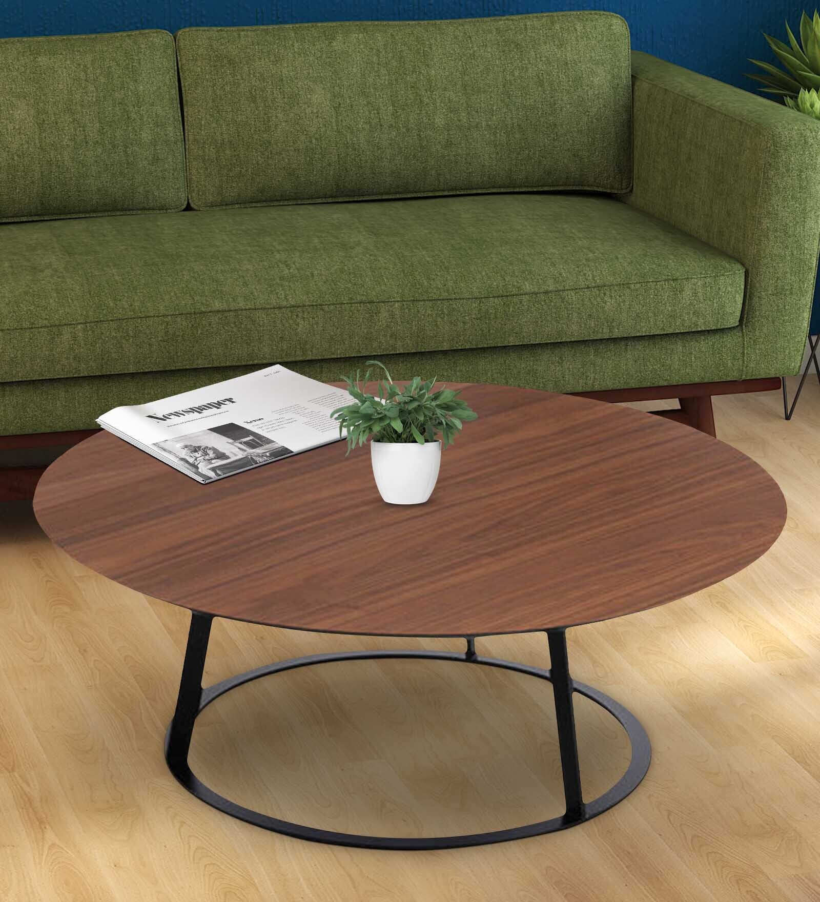 Tono Coffee Table In Walnut & Black Finish