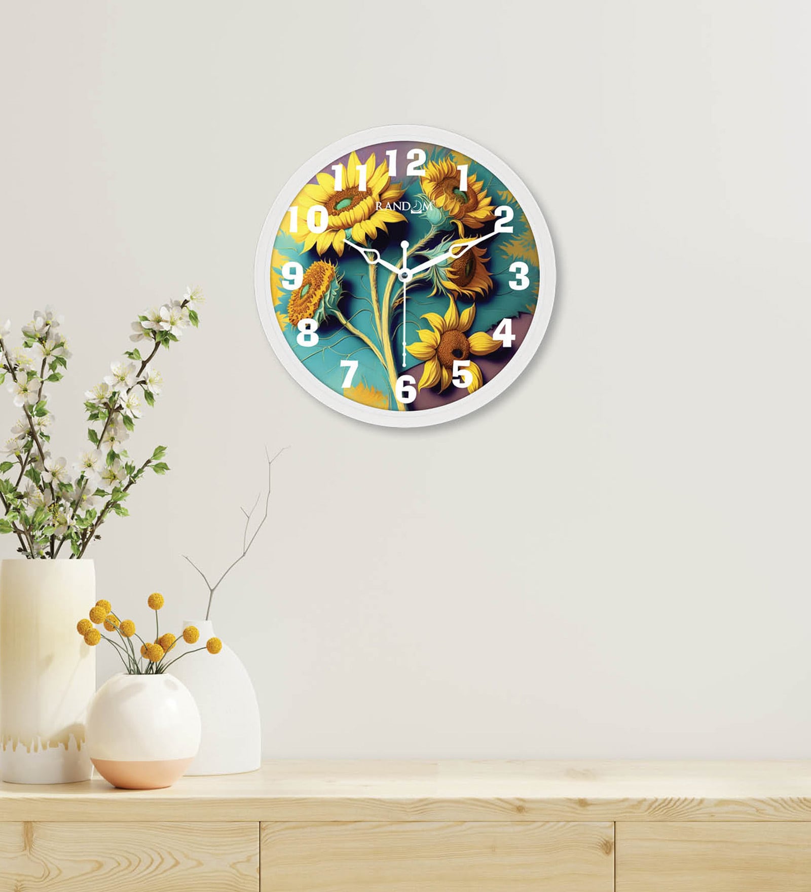 Topeka White Plastic Wall Clock