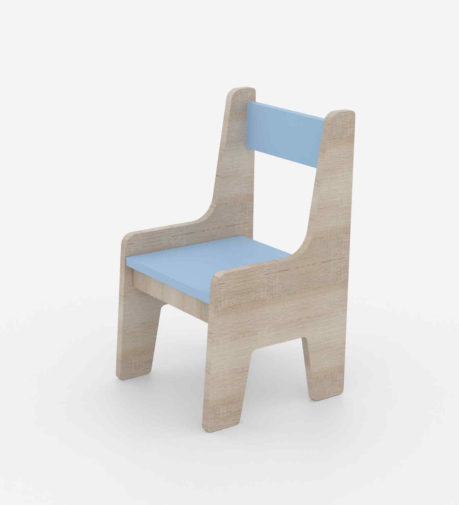 Topolino Toddler Activity Chair in Oak and Light Blue Colour