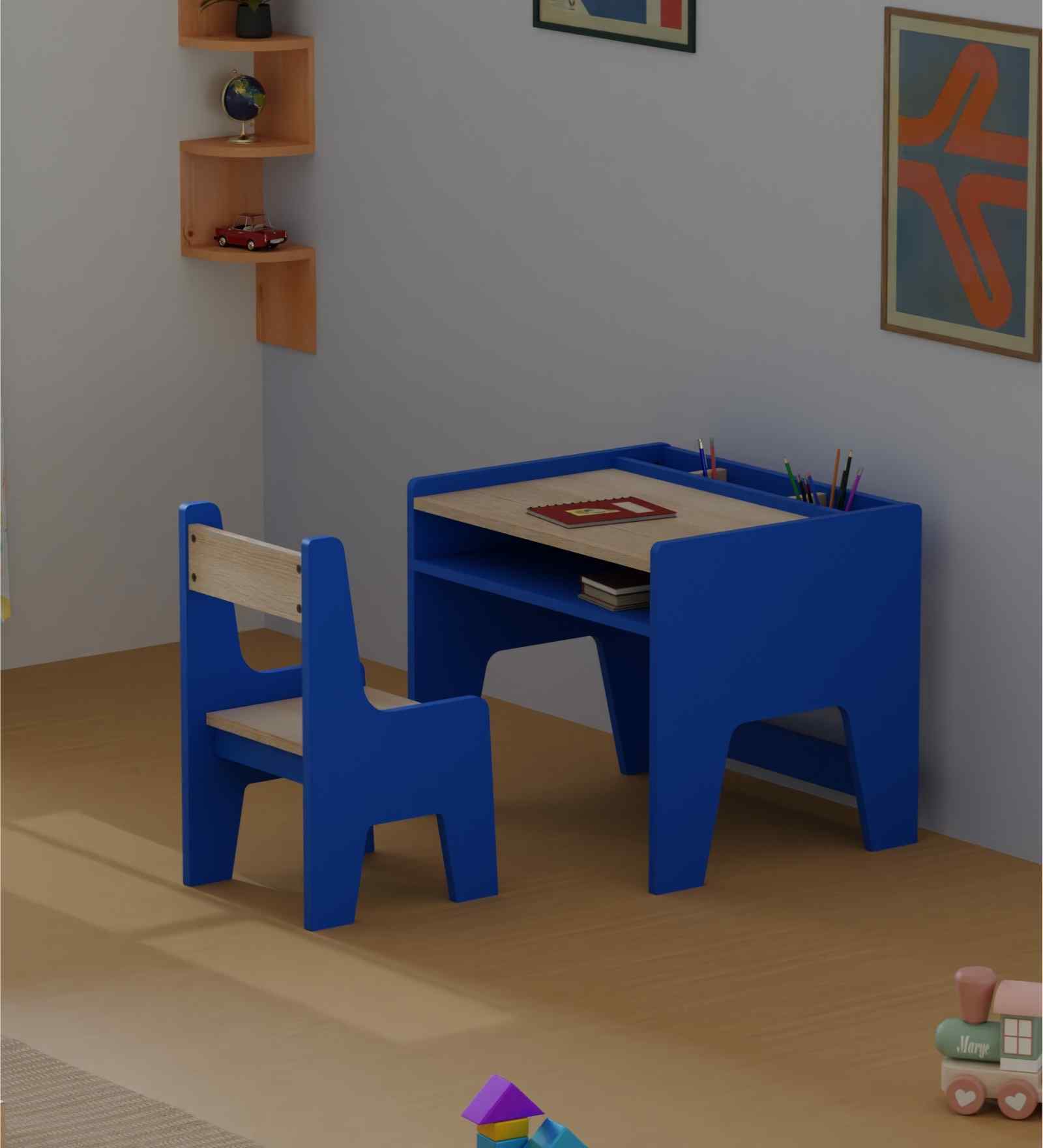 Topolino Toddler Activity Table & Chair in Blue Colour