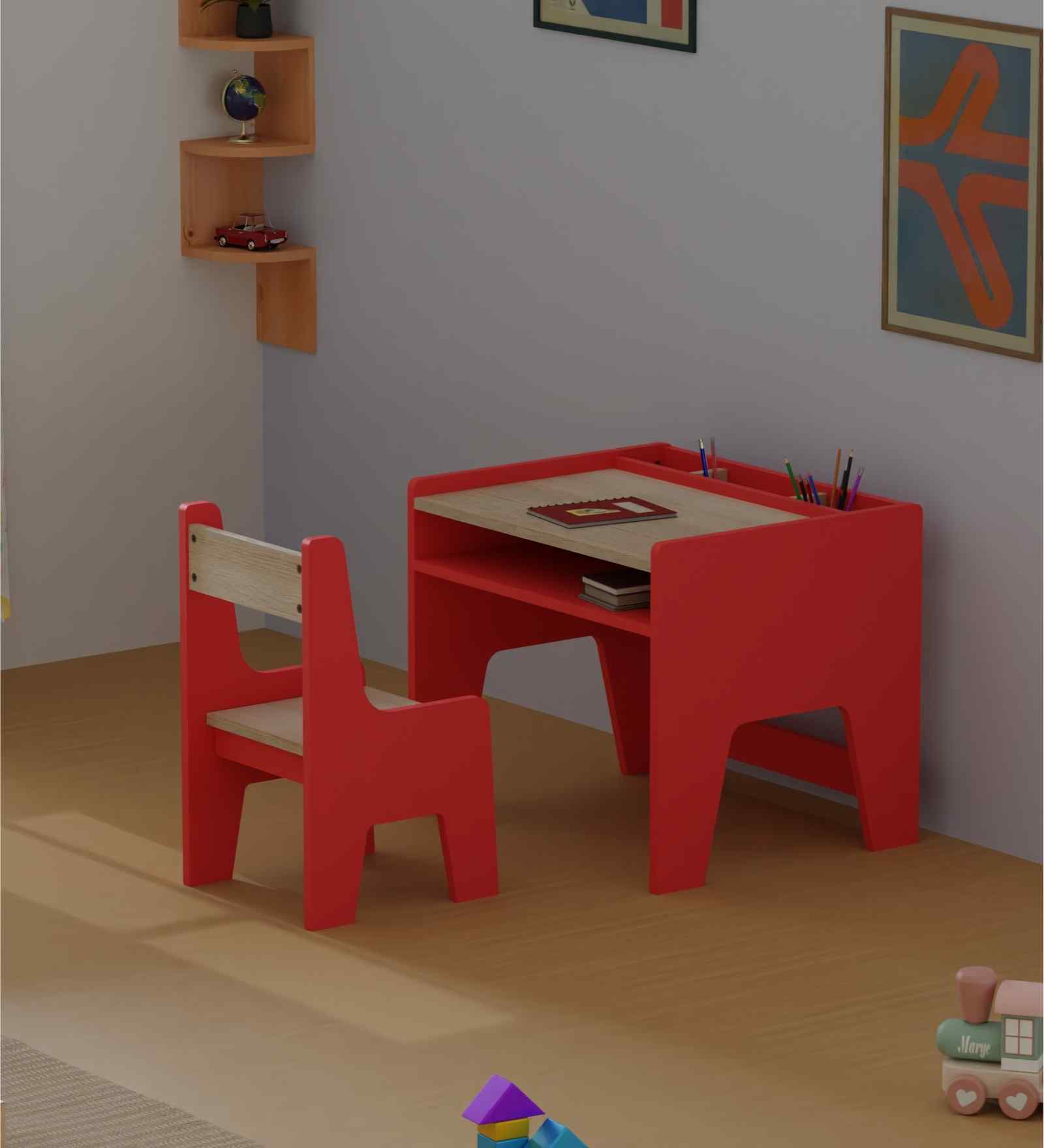 Topolino Toddler Activity Table & Chair in Red Colour