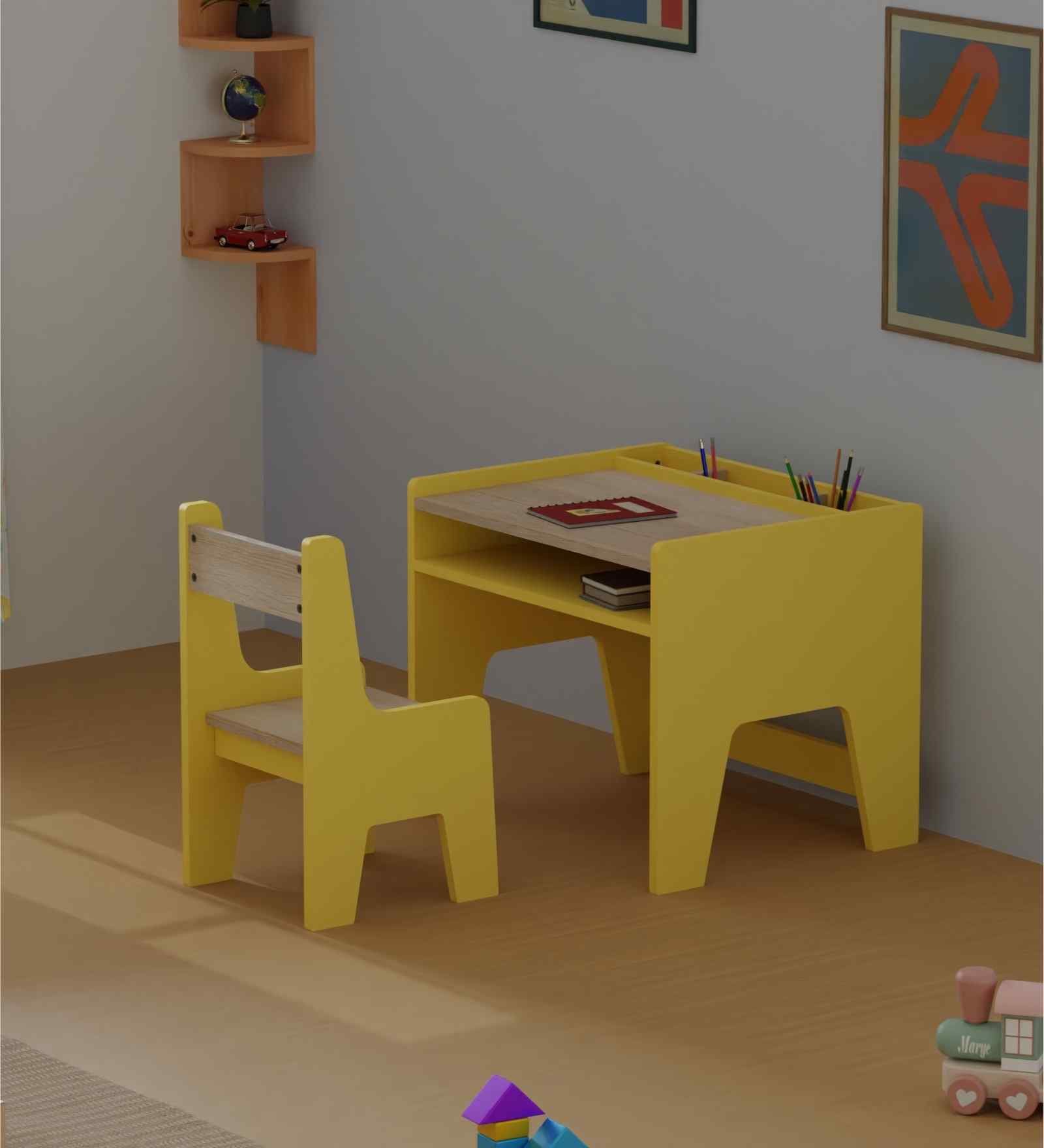 Topolino Toddler Activity Table & Chair in Yellow Colour