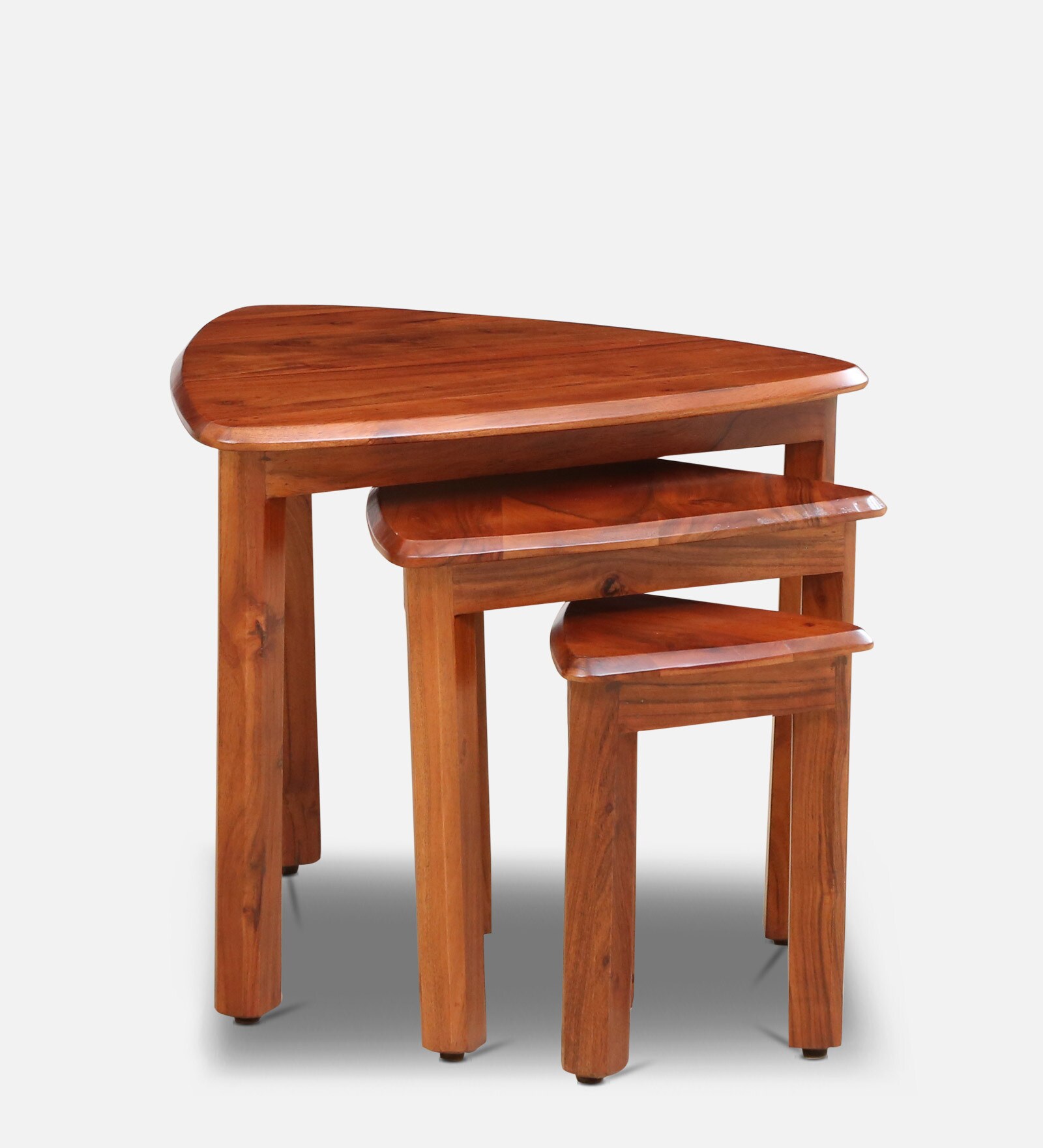 Viken Solid Wood Nest Of Tables In Honey Oak Finish
