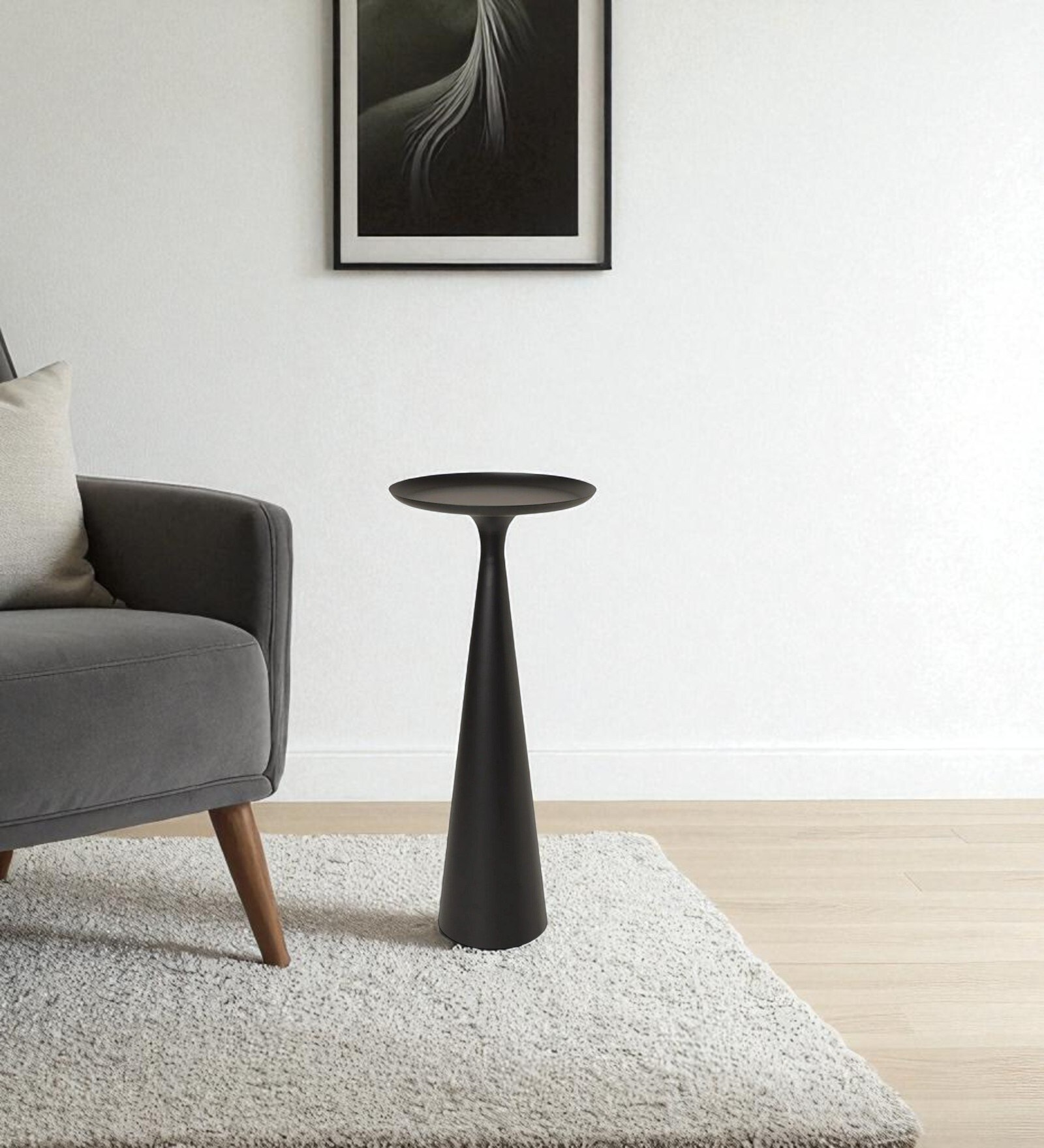 Torre Metal End Table in Black Finish