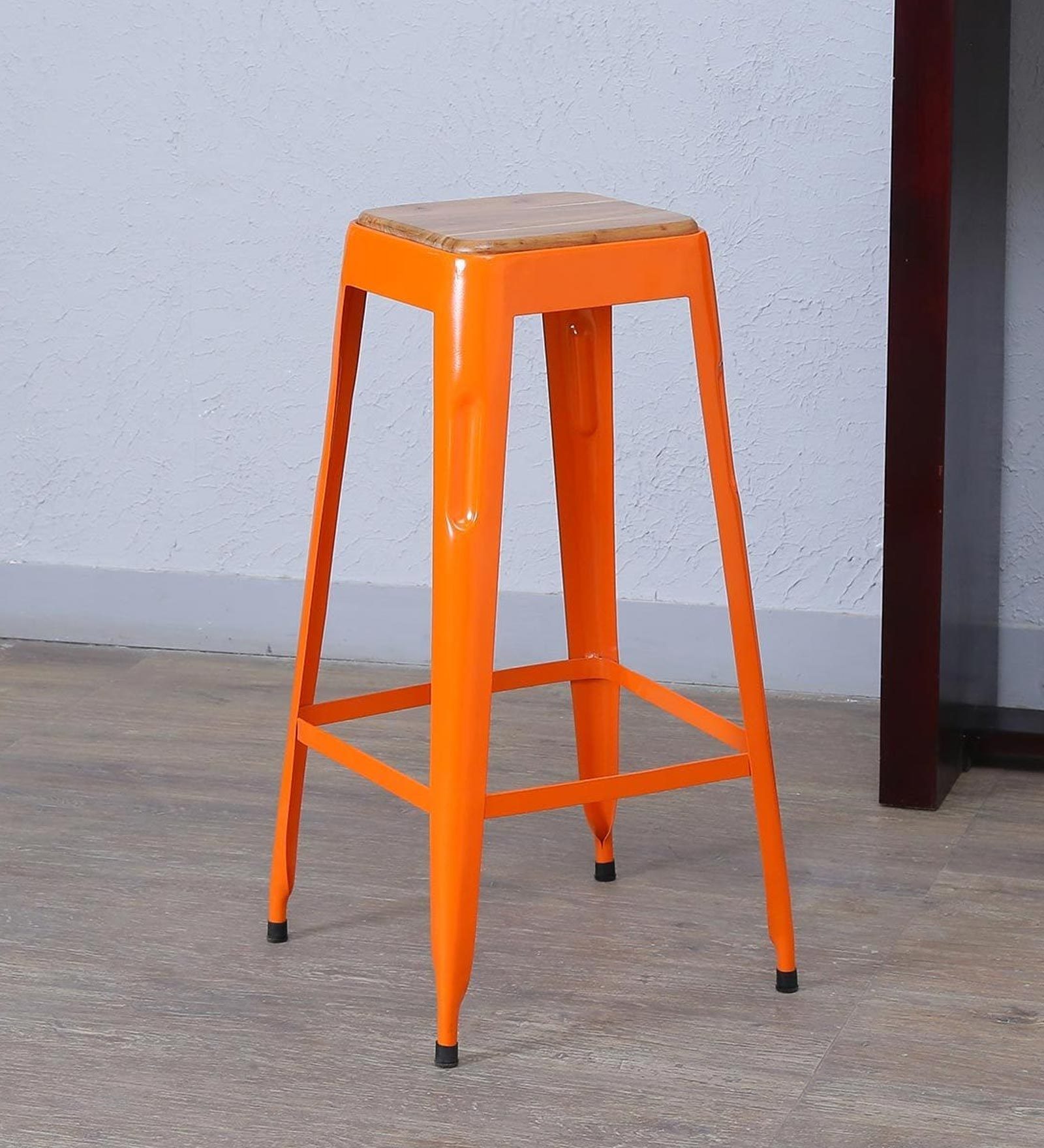 Anat Metal Bar Stool In Orange Colour