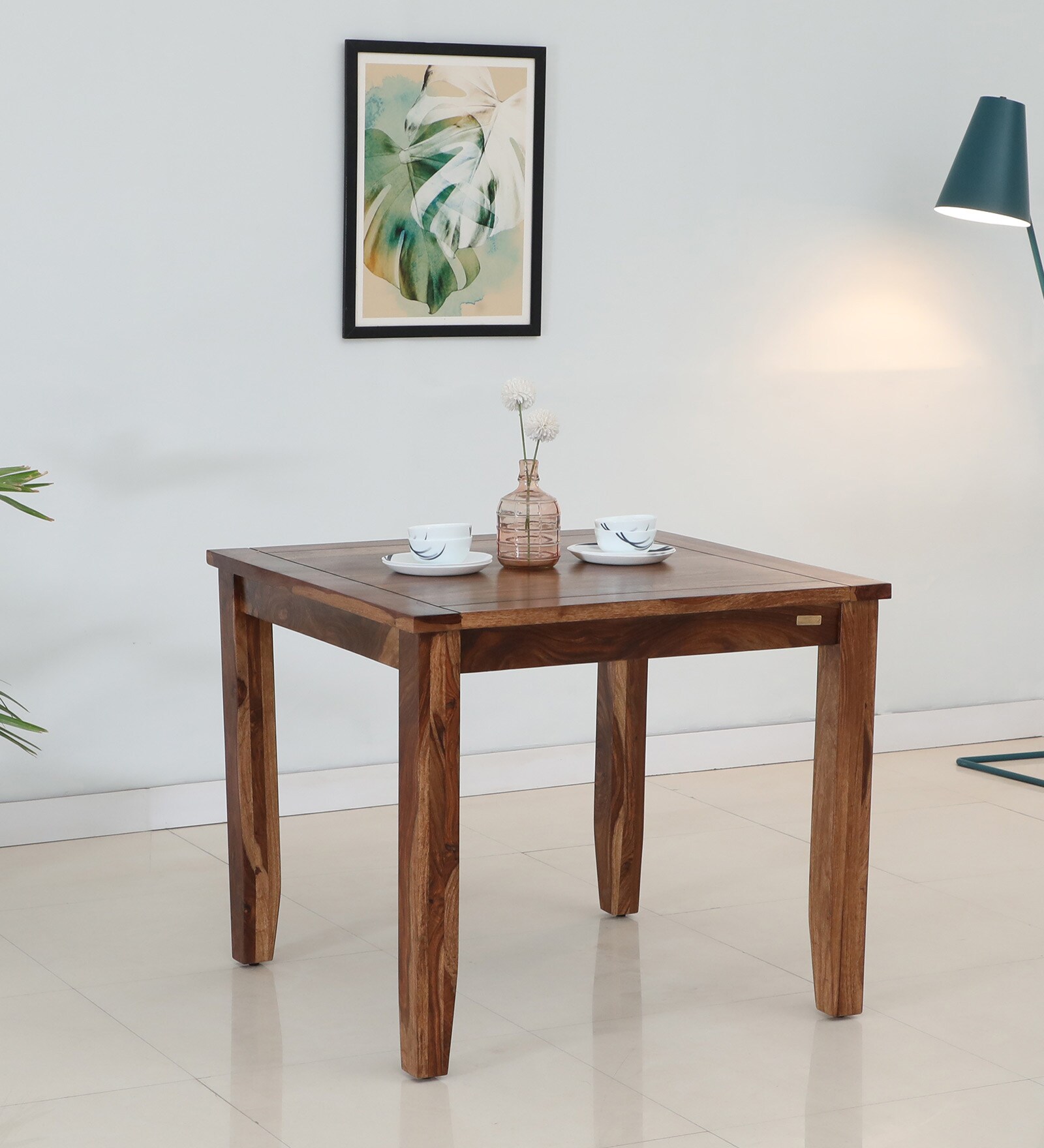 Tourconing Sheesham Wood 4 Seater Dining Table In Rustic Teak Finish