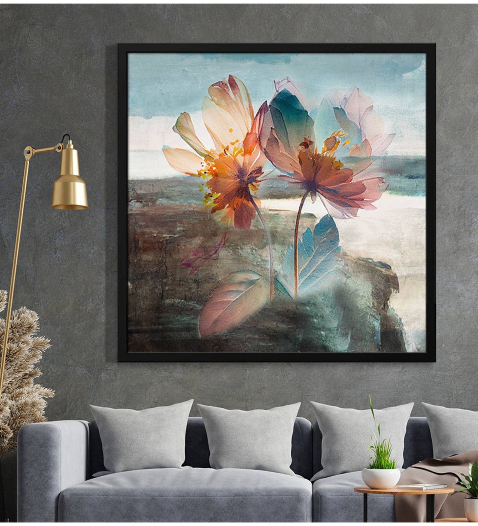 Tow Flower Modern Art Canvas Art Print