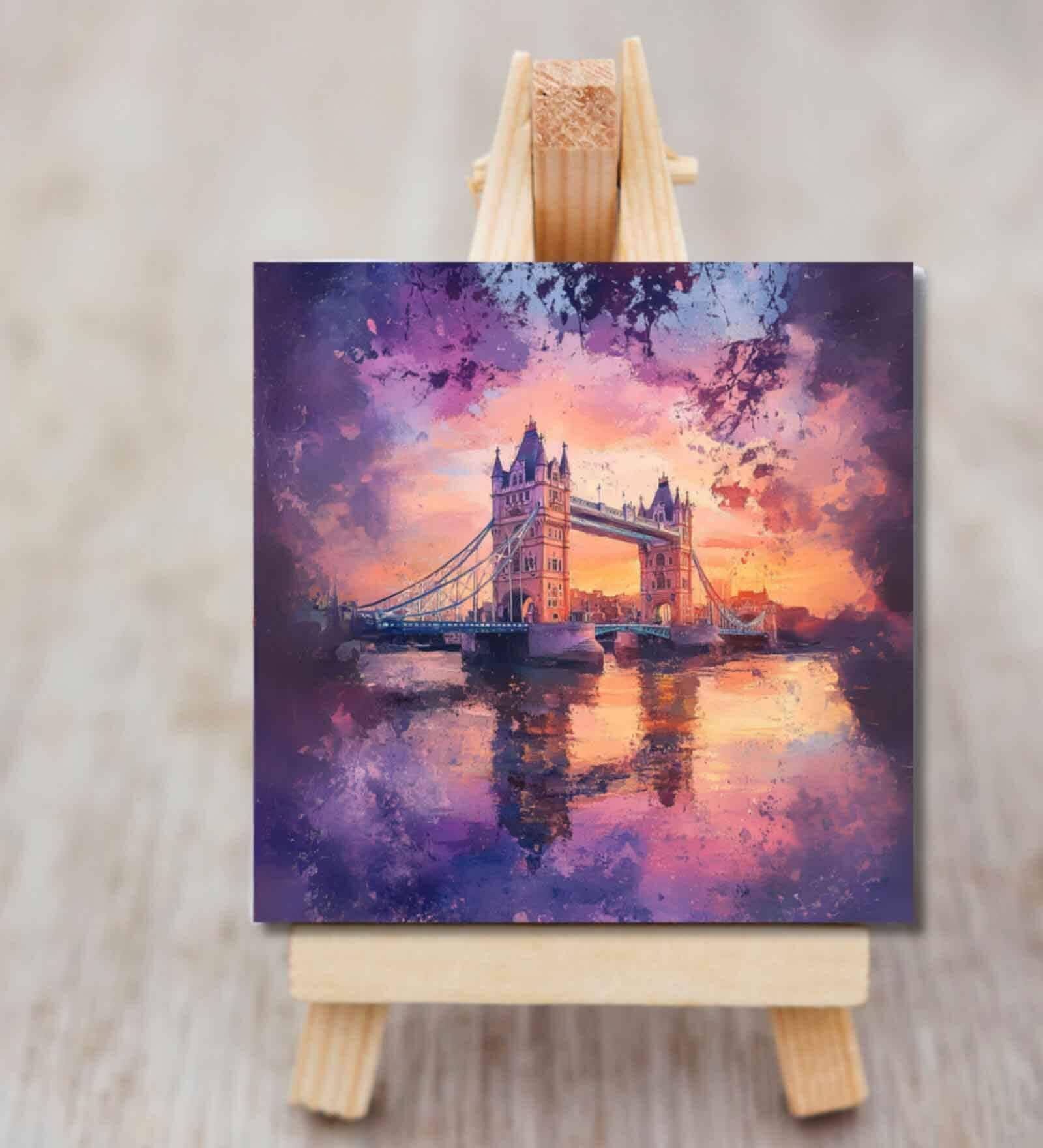 Tower Bridge with a Twilight Glow Mini Canvas Frame