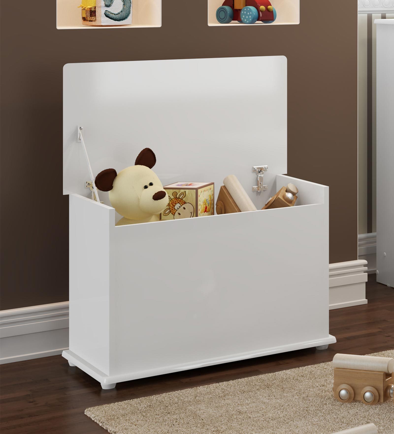 McHannah Toy Storage Trunk in White Finish