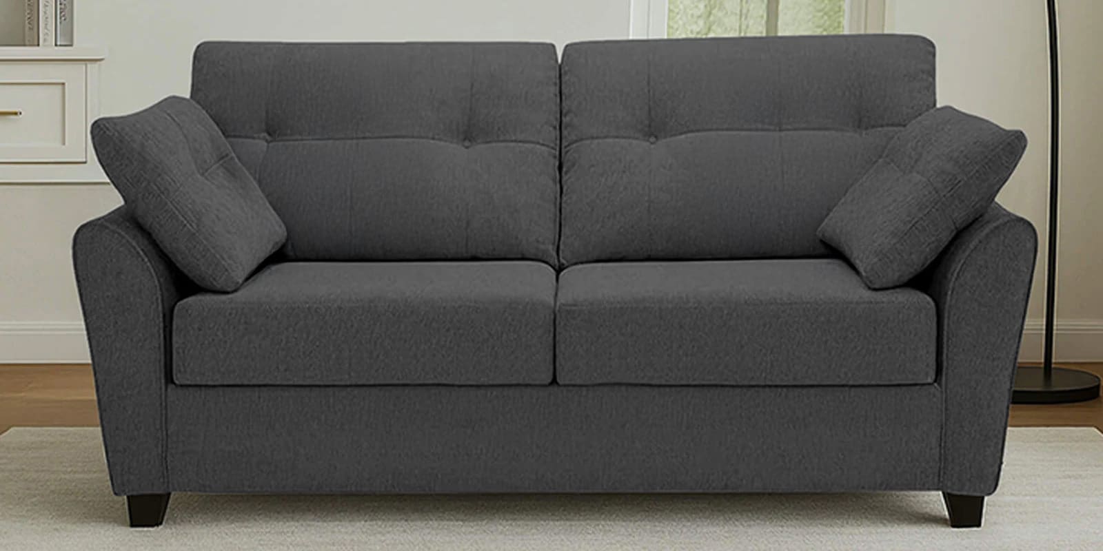 Tochi Fabric 2 Seater Sofa In Grey Colour