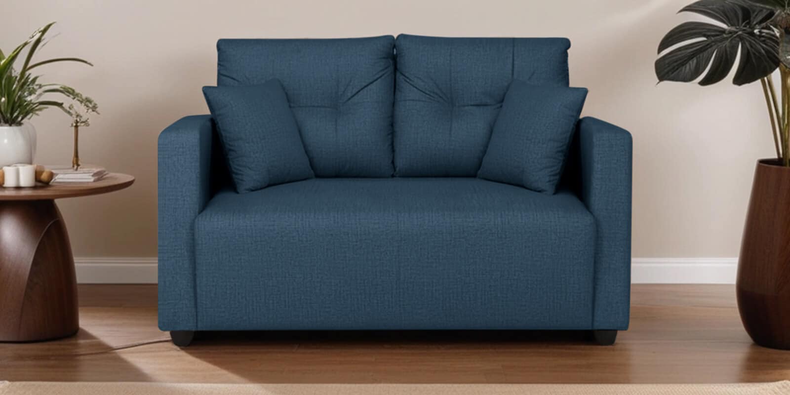 Topaz Fabric 2 Seater Sofa In Azure Blue Colour