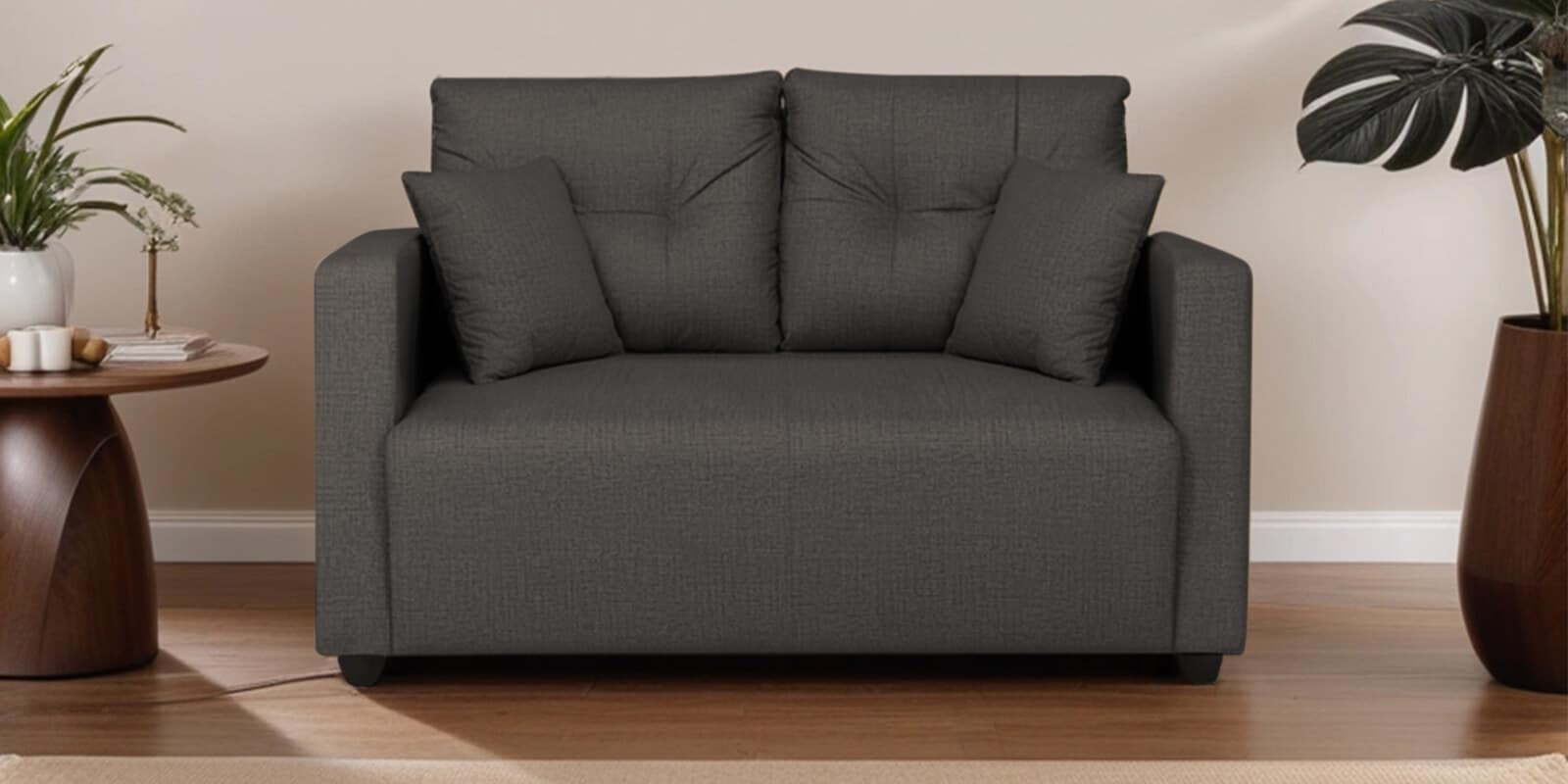 Topaz Fabric 2 Seater Sofa In Slate Grey Colour