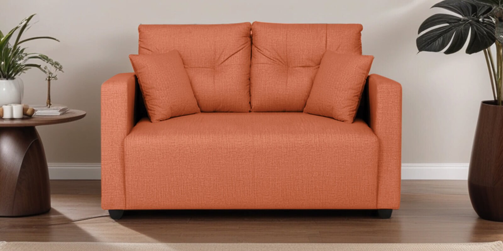 Topaz Fabric 2 Seater Sofa In Terracotta Colour