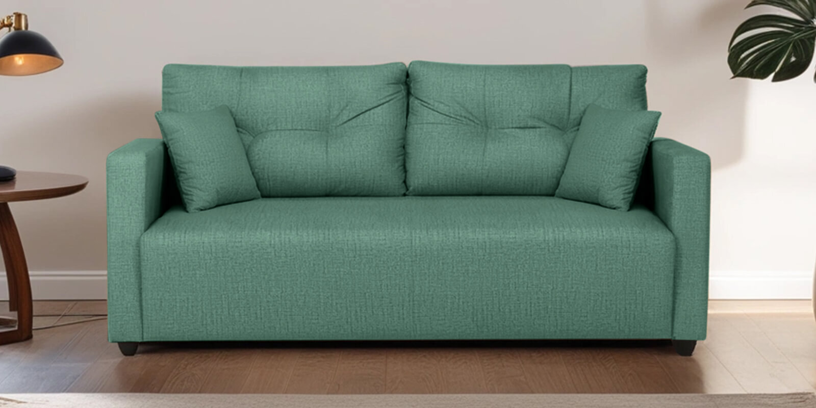 Topaz Fabric 3 Seater Sofa In Imperial Green Colour