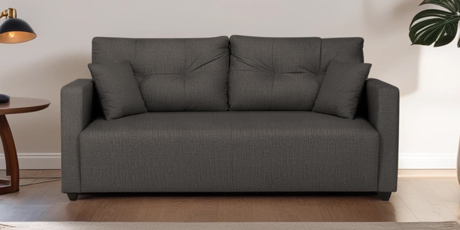 Topaz Fabric 3 Seater Sofa In Slate Grey Colour